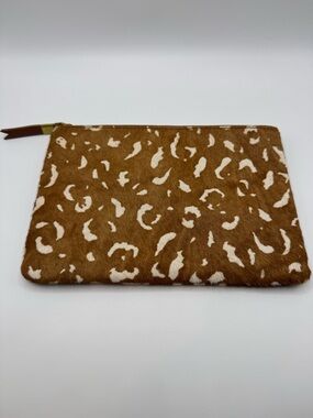 NWT Madewell Calf Hair Leather Pouch Clutch